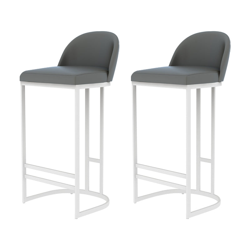 Glam Armless Backrest Counter Stool Iron Bar Stool with Pedal for Kitchen