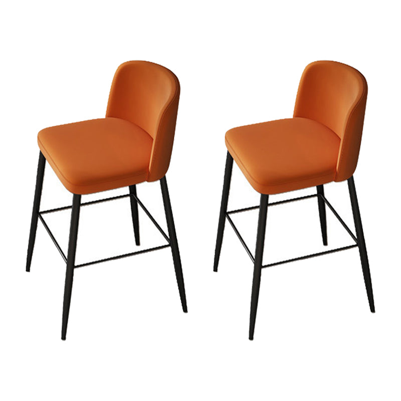 Industrial Style Counter Stool Upholstered Living Room Bar Stool with Metal Legs