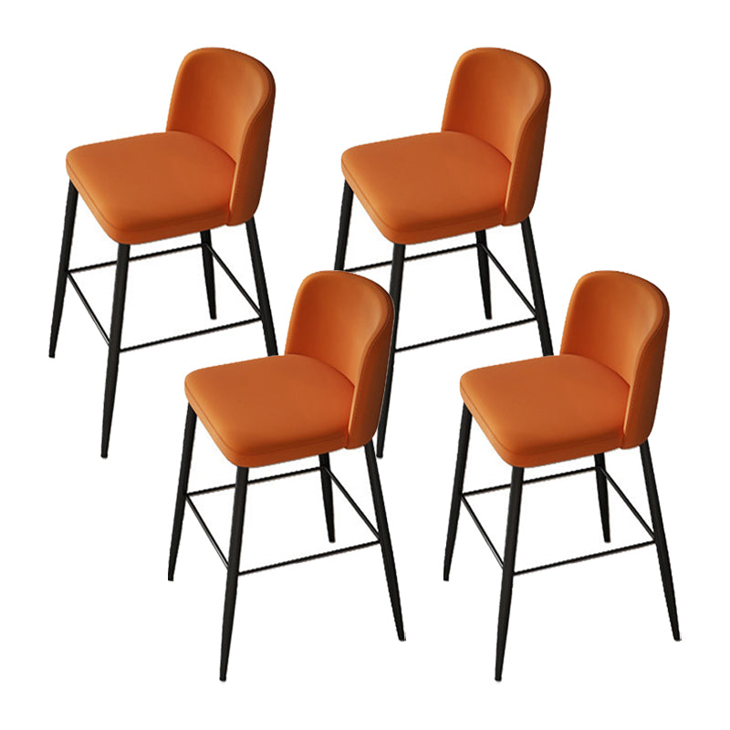 Industrial Style Counter Stool Upholstered Living Room Bar Stool with Metal Legs