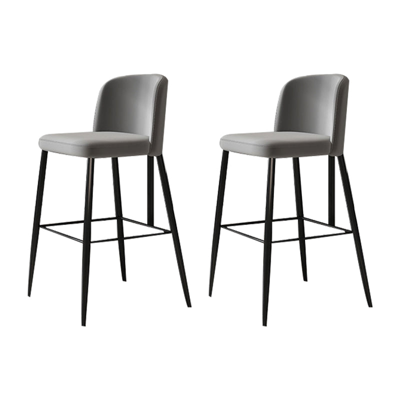 Industrial Style Counter Stool Upholstered Living Room Bar Stool with Metal Legs