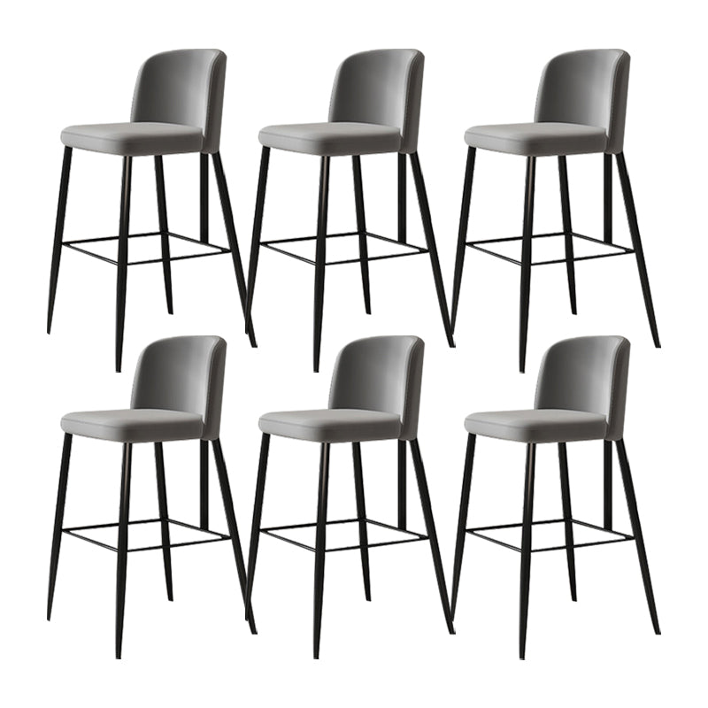 Industrial Style Counter Stool Upholstered Living Room Bar Stool with Metal Legs