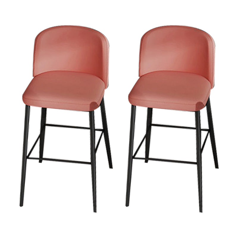 Industrial Style Counter Stool Upholstered Living Room Bar Stool with Metal Legs