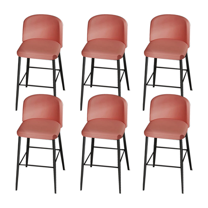 Industrial Style Counter Stool Upholstered Living Room Bar Stool with Metal Legs
