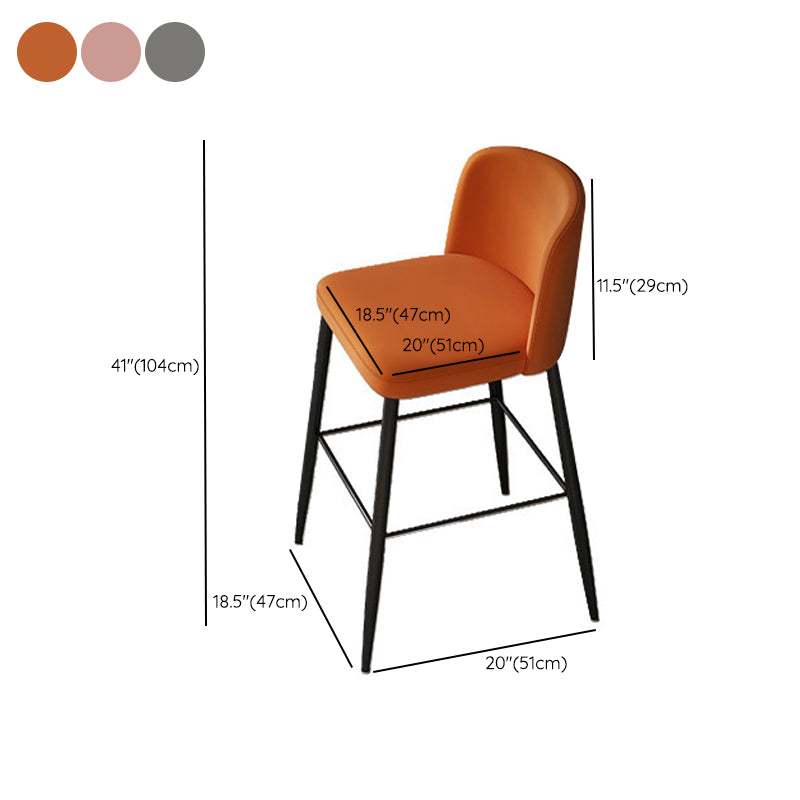 Industrial Style Counter Stool Upholstered Living Room Bar Stool with Metal Legs