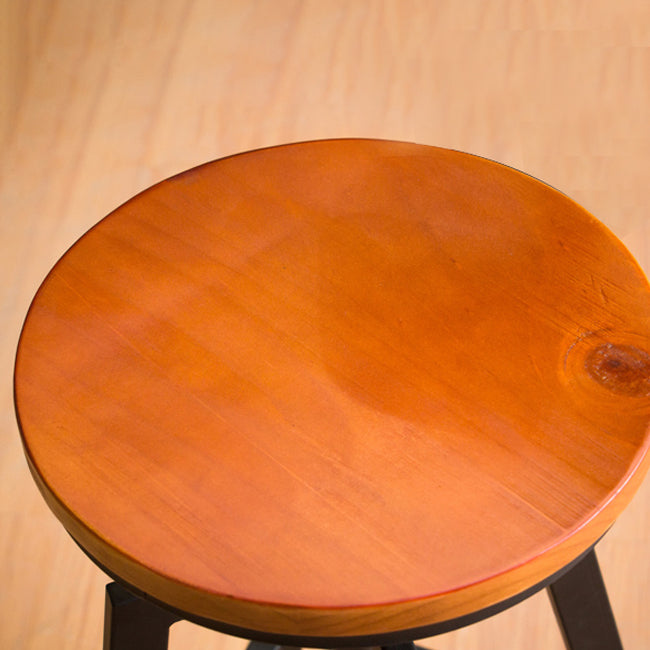 Modern Backless Barstool Wooden Counter Bar Stool with Metal Legs