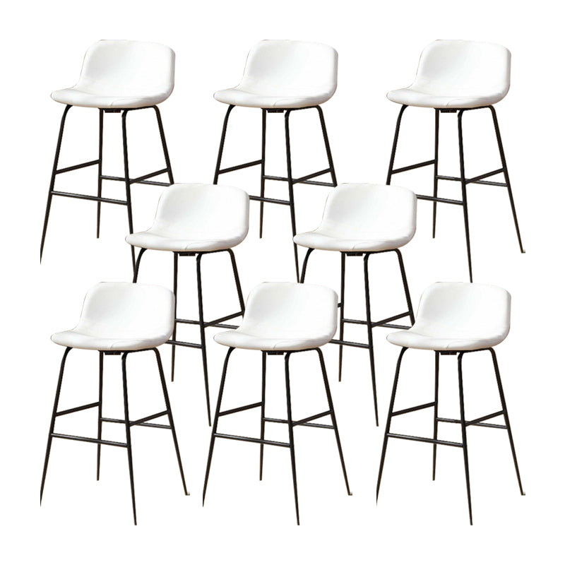 Modern Style Low Back Barstool Pu Leather Counter Bar Stool with Metal Legs for Home