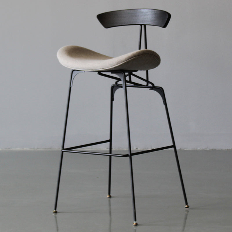 Modern Style Counter Stool Faux Leather Saddle Seat Bar Stool for Indoor