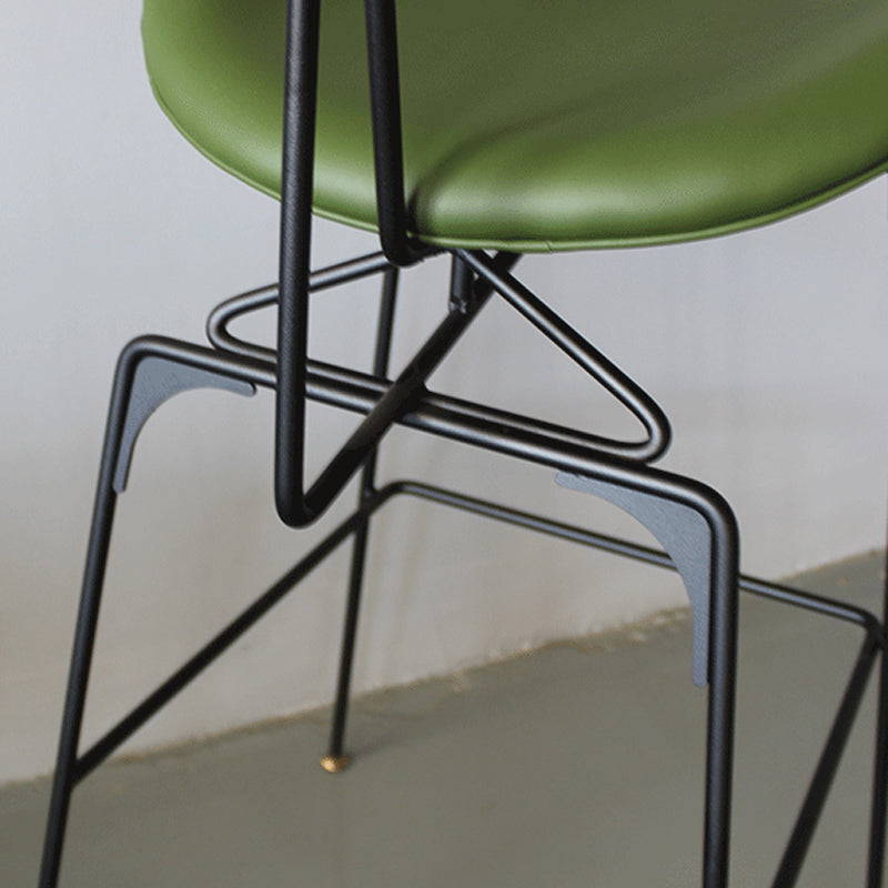 Modern Style Counter Stool Faux Leather Saddle Seat Bar Stool for Indoor