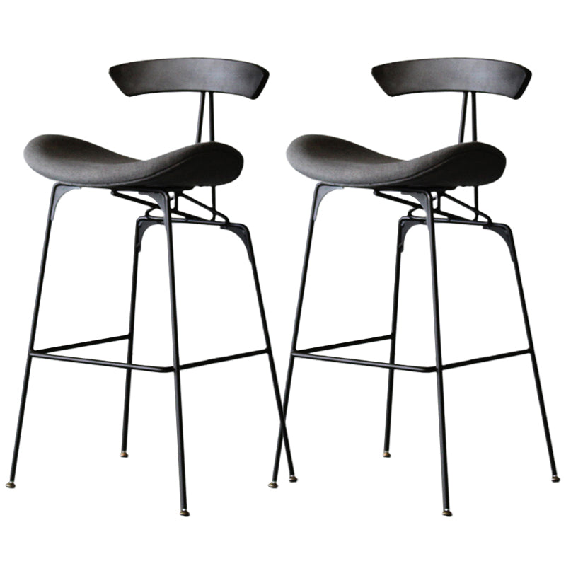 Modern Style Counter Stool Faux Leather Saddle Seat Bar Stool for Indoor