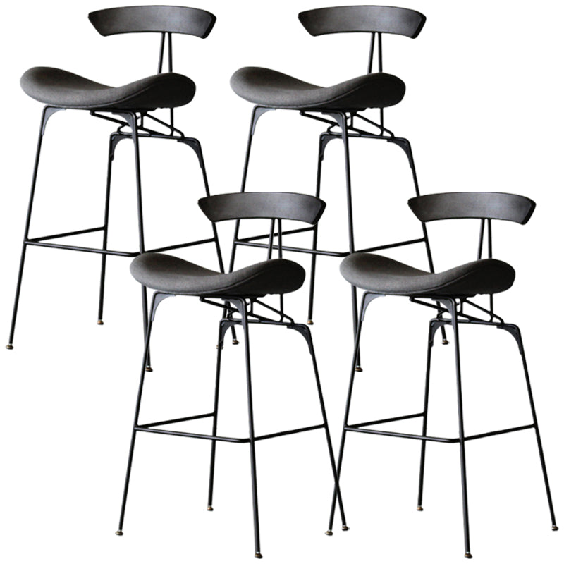 Modern Style Counter Stool Faux Leather Saddle Seat Bar Stool for Indoor