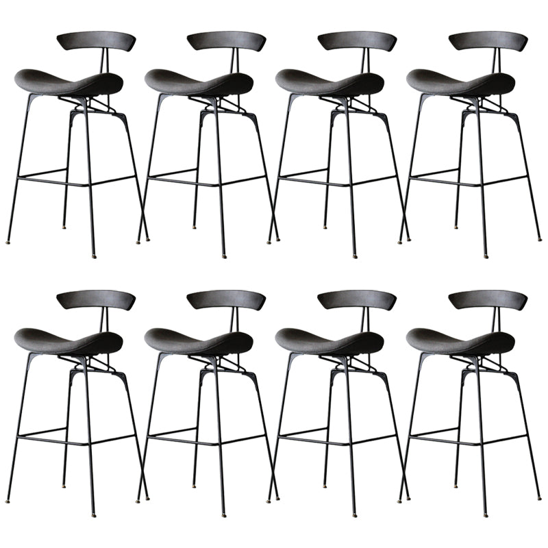 Modern Style Counter Stool Faux Leather Saddle Seat Bar Stool for Indoor