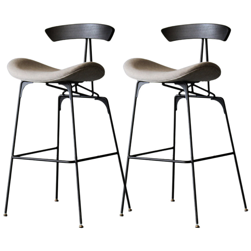 Modern Style Counter Stool Faux Leather Saddle Seat Bar Stool for Indoor