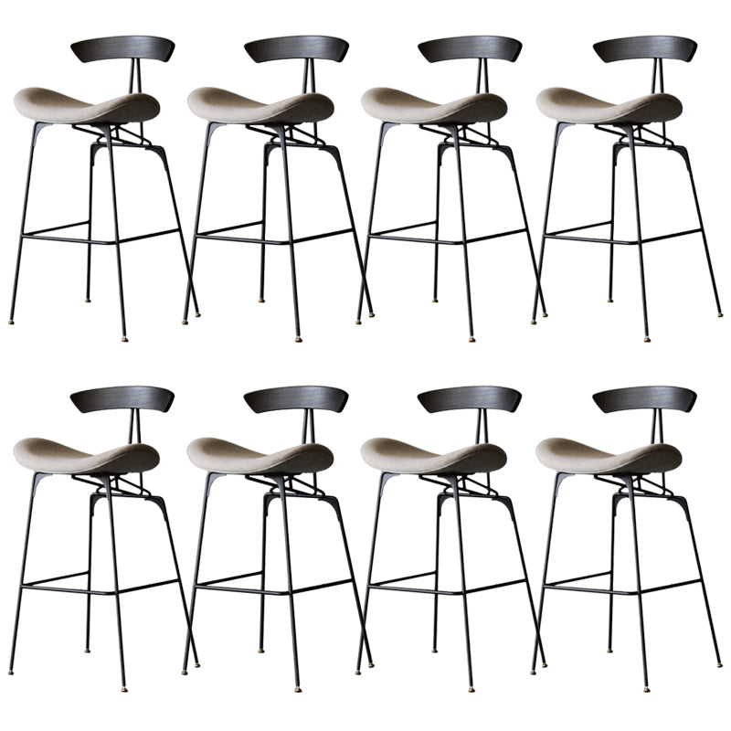 Modern Style Counter Stool Faux Leather Saddle Seat Bar Stool for Indoor