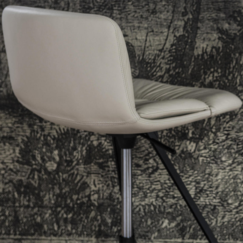 Industrial Armless Counter Stool Leather Adjustable Height Bar Stool for Indoor