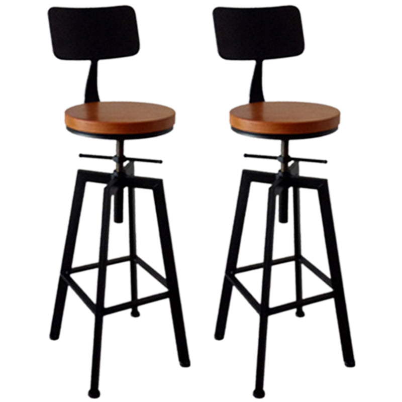Industrial Armless Rotatable Counter Stool Iron Bar Stool with Pedal for Cafe