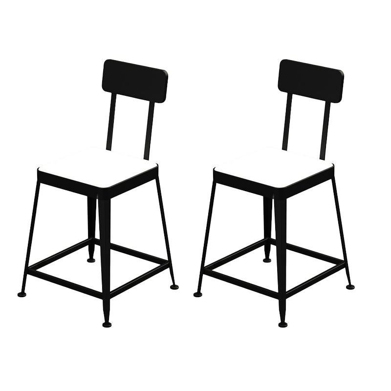 Glam Backrest Armless Counter Stool Iron Bar Stool with Cushion and Pedal for Cafe
