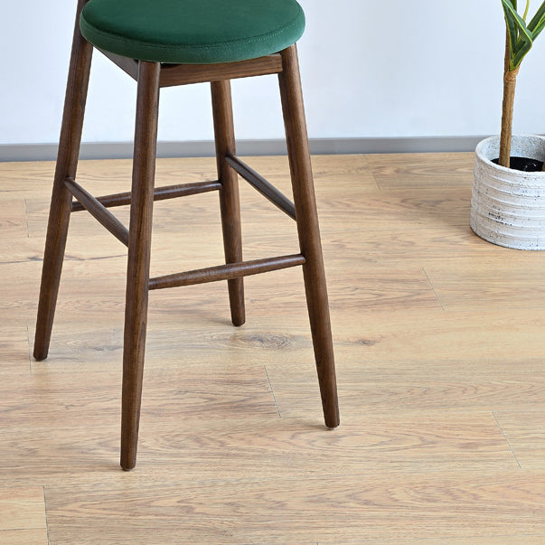 Low Back Dining Stool Industrial Armless Bar Stool with Wood Base
