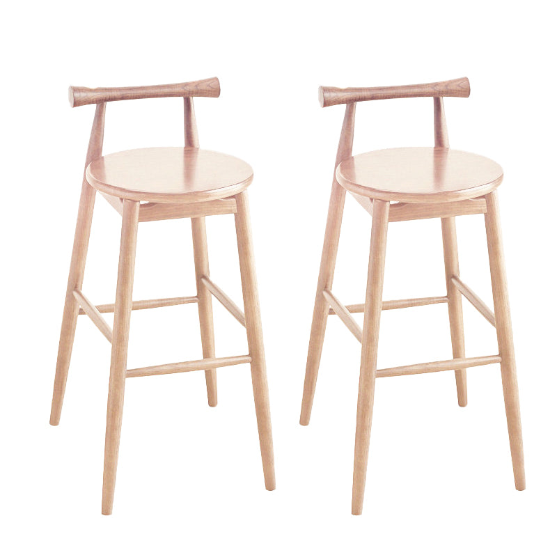 Low Back Dining Stool Industrial Armless Bar Stool with Wood Base