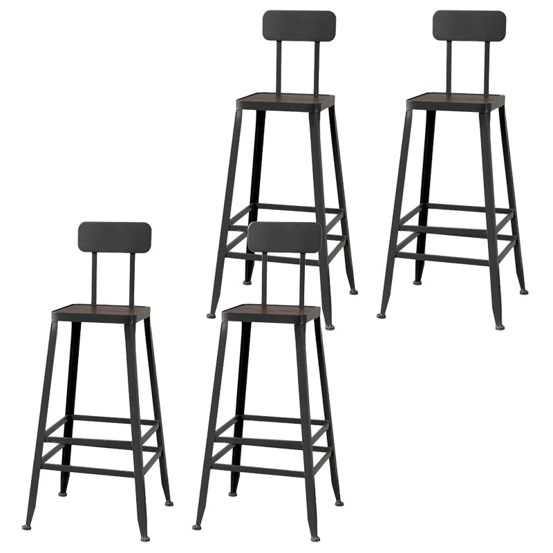 Modern Style Counter Stool Square Low Back Bar Stool for Indoor