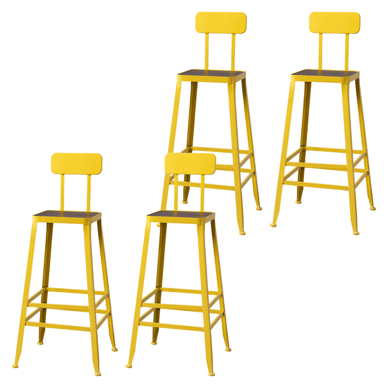 Modern Style Counter Stool Square Low Back Bar Stool for Indoor