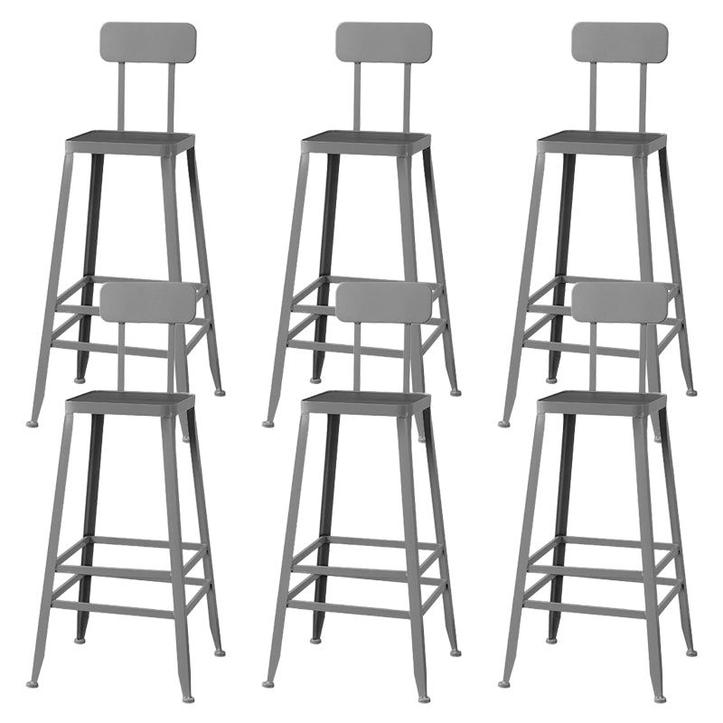 Modern Style Counter Stool Square Low Back Bar Stool for Indoor