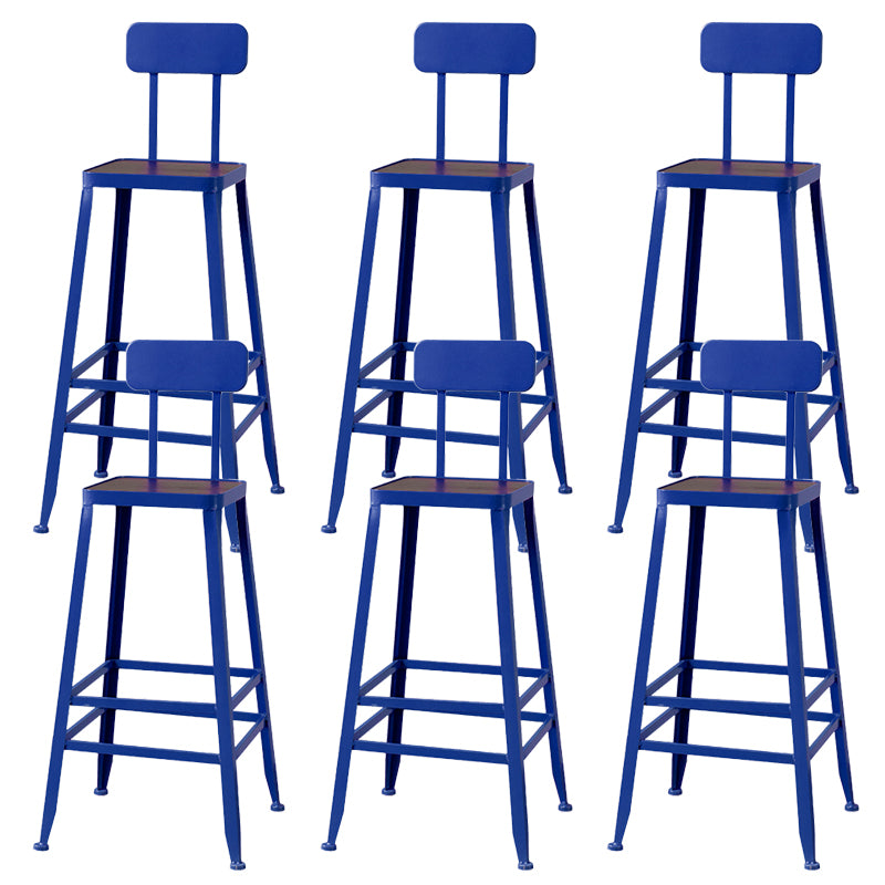 Modern Style Counter Stool Square Low Back Bar Stool for Indoor