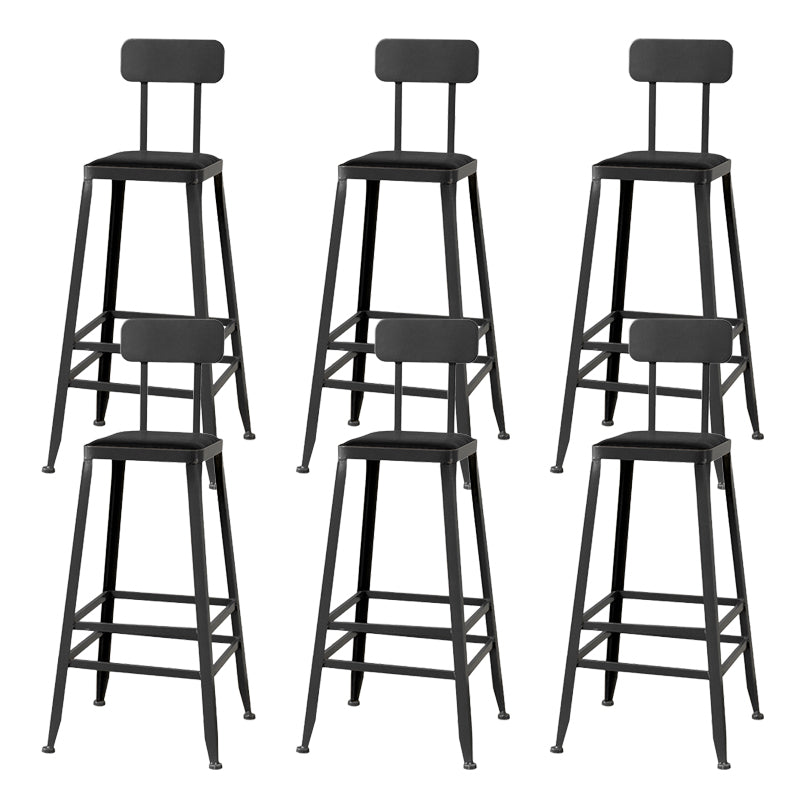 Modern Style Counter Stool Square Low Back Bar Stool for Indoor