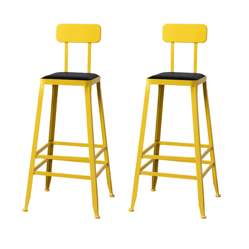 Modern Style Counter Stool Square Low Back Bar Stool for Indoor
