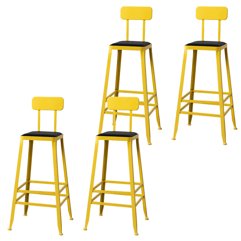 Modern Style Counter Stool Square Low Back Bar Stool for Indoor
