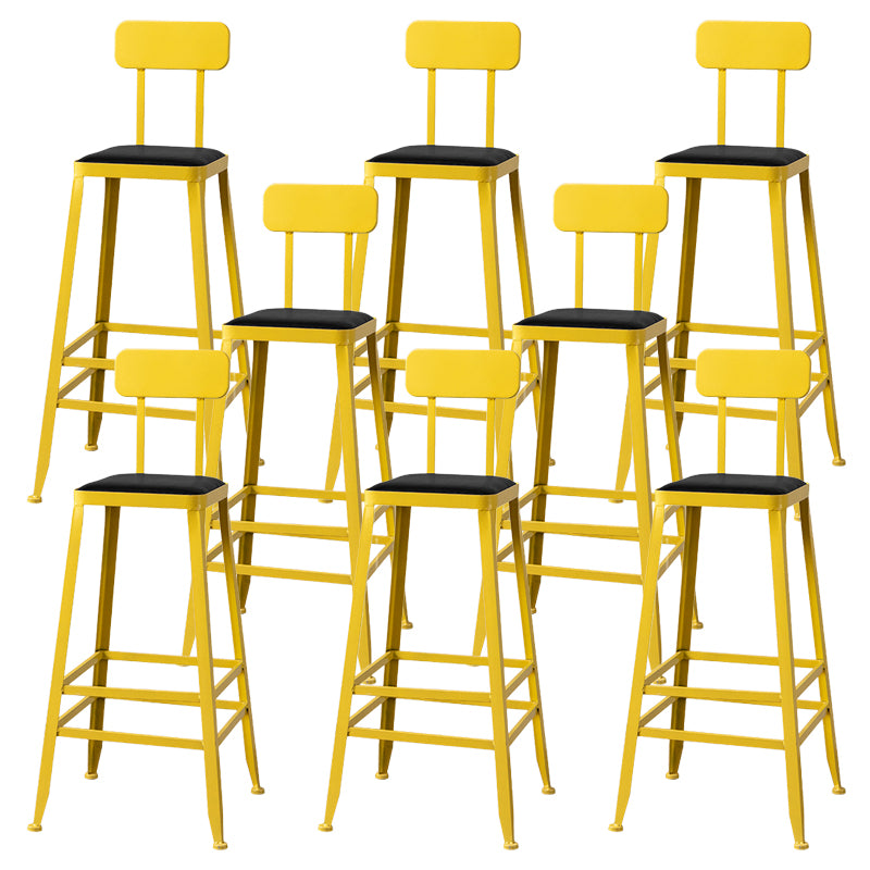 Modern Style Counter Stool Square Low Back Bar Stool for Indoor