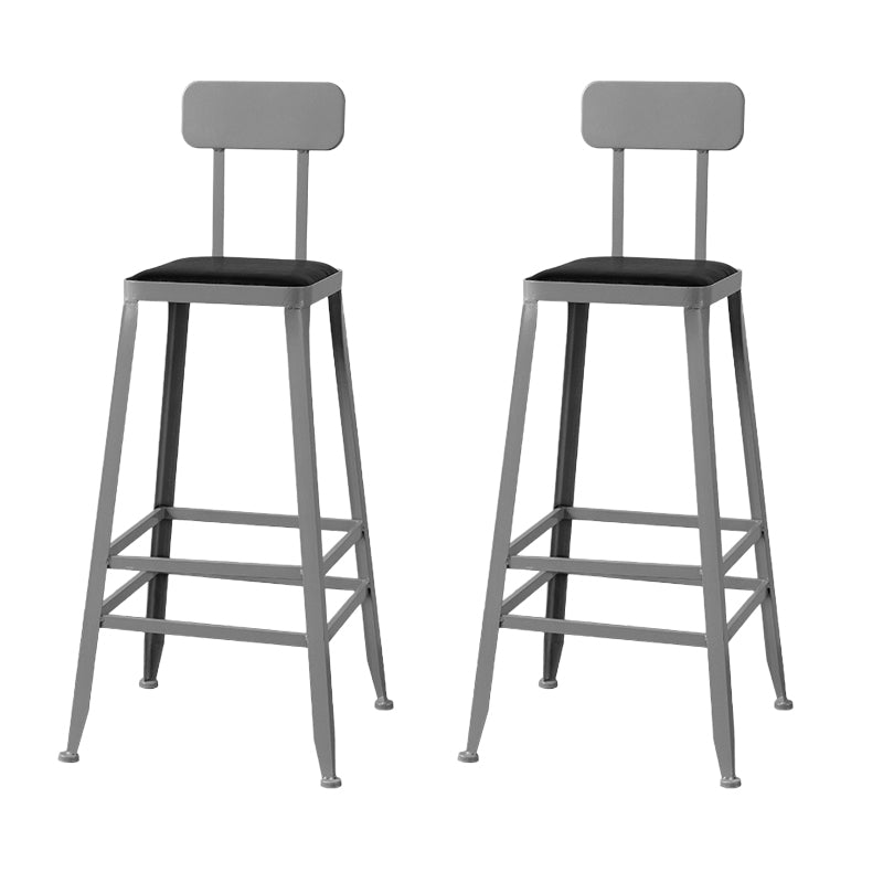 Modern Style Counter Stool Square Low Back Bar Stool for Indoor