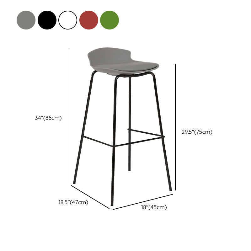 Modern Style Counter Stool Faux Leather Counter-height Stool for Indoor