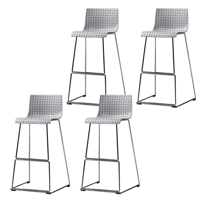 Industrial Plastic Counter Stool Armless Bar Stool for Living Room