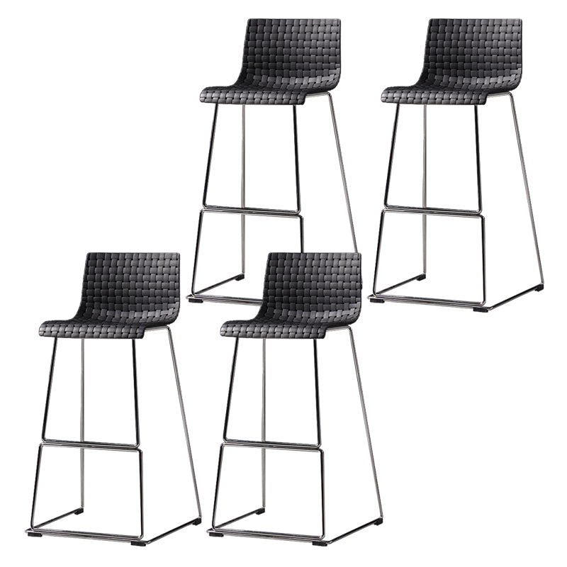 Industrial Plastic Counter Stool Armless Bar Stool for Living Room