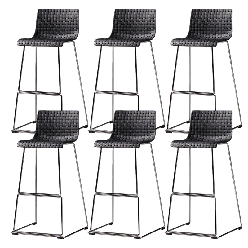 Industrial Plastic Counter Stool Armless Bar Stool for Living Room