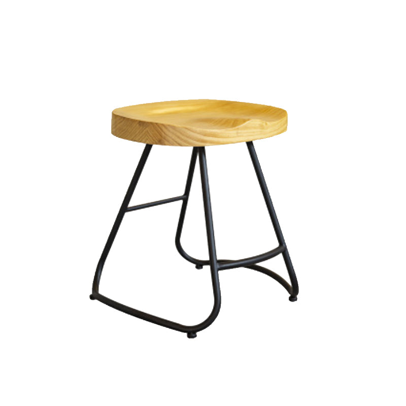 Modern Armless Backless Counter Stool Iron Bar Stool with Pedal for Milk Tea Shop
