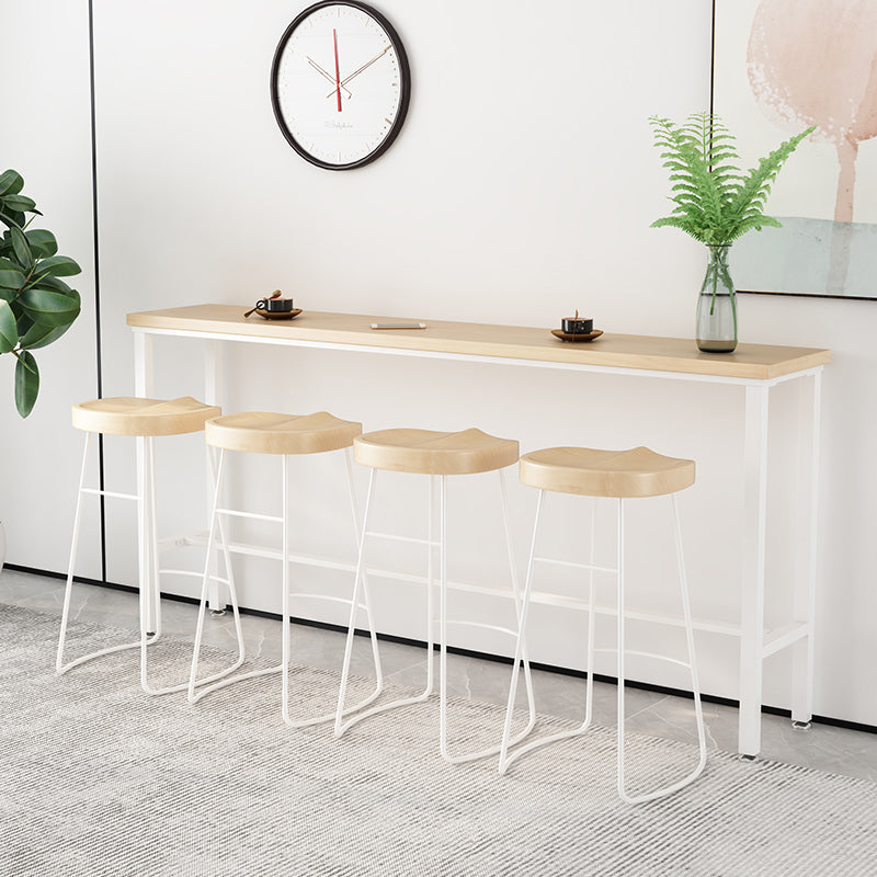 Contemporary Bar Stools Metal and Solid Wood Counter Height Stools