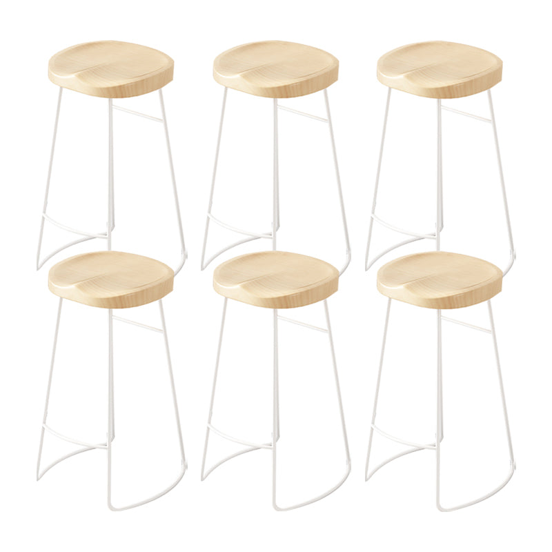 Contemporary Bar Stools Metal and Solid Wood Counter Height Stools