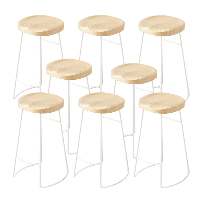 Contemporary Bar Stools Metal and Solid Wood Counter Height Stools