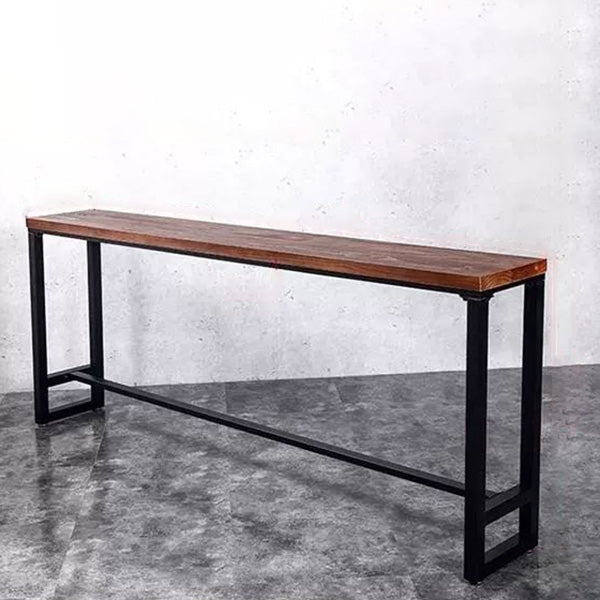 Industrial Rectangle Bar Height Table Solid Wood Bar Height Bistro Bar Desk