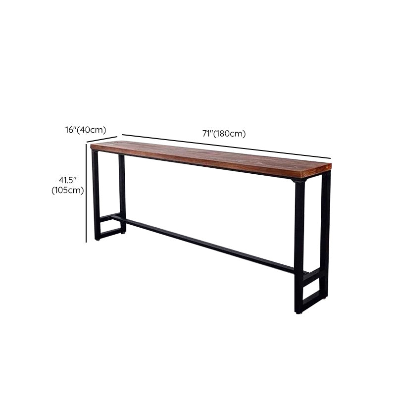 Industrial Rectangle Bar Height Table Solid Wood Bar Height Bistro Bar Desk
