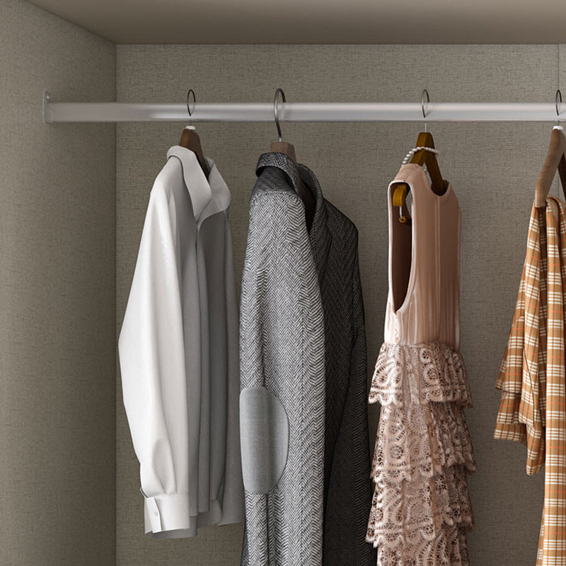 White Solid Wood Wardrobe Armoire Modern Sliding 2 Doors Wardrobe