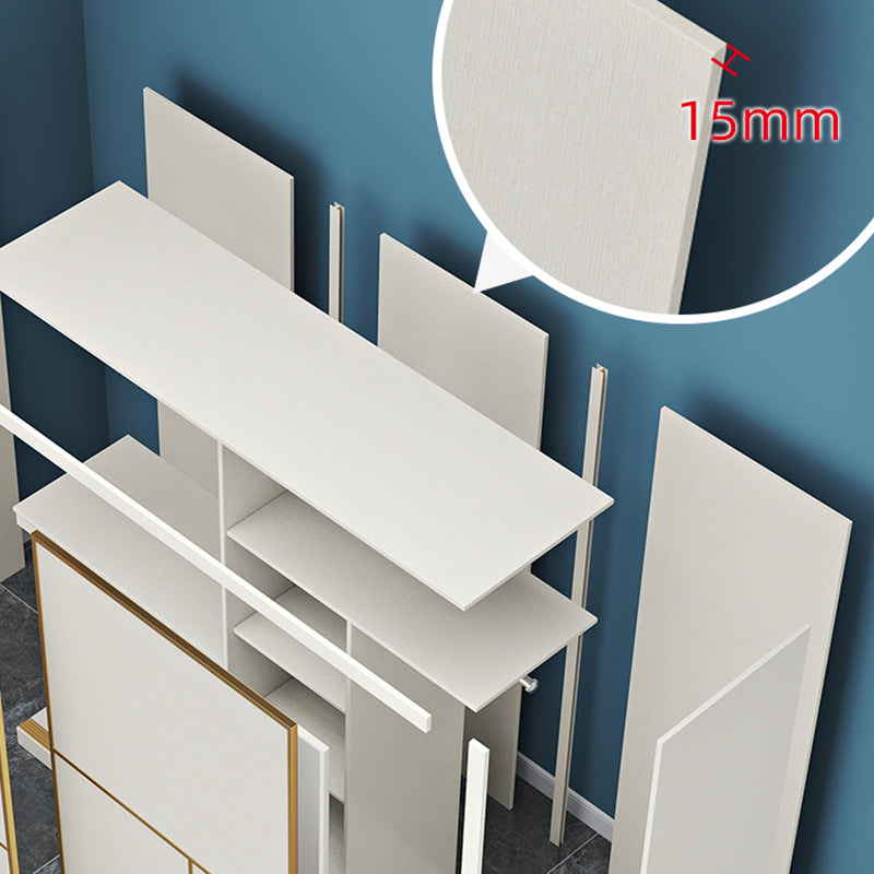 Contemporary Freestanding Wood Wardrobe Sliding Soft Close Doors in White