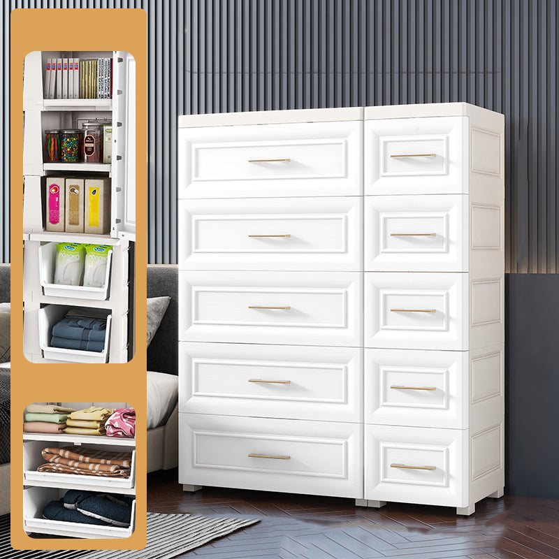 White Storage Cabinet with Drawers Contemporary Plastic Cabinet