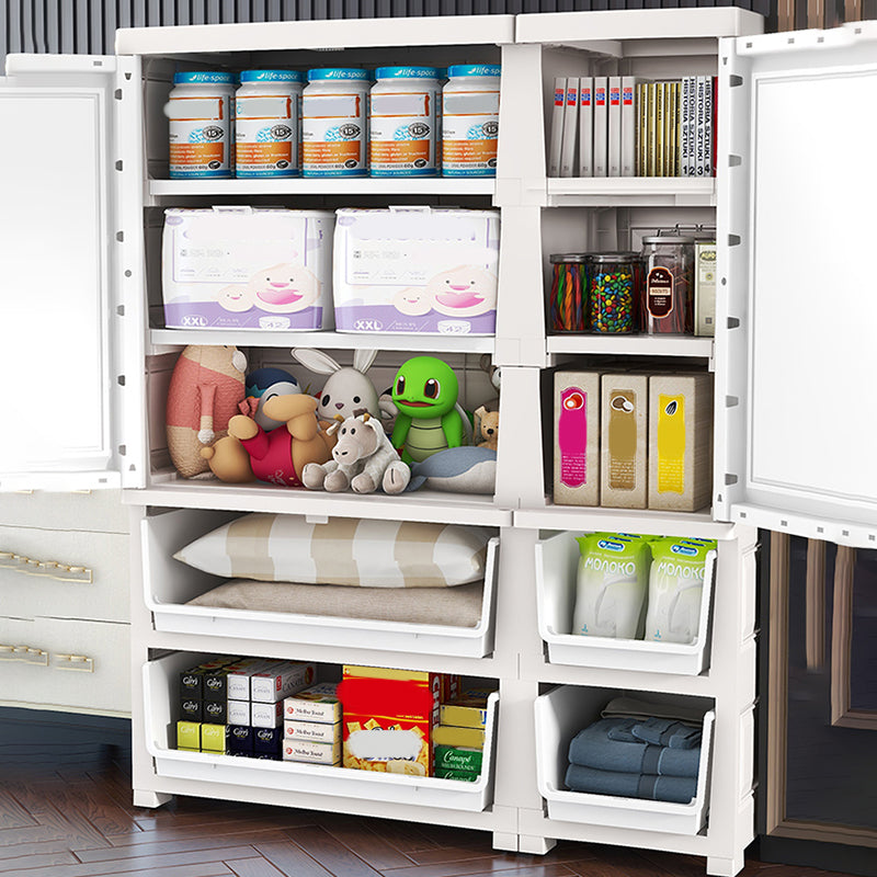 White Storage Cabinet with Drawers Contemporary Plastic Cabinet
