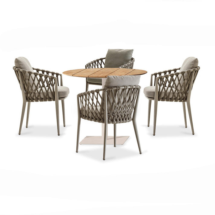 Matte Finish Boho Dining Table Set 1/2/5/7 Pcs Rattan Dining Set