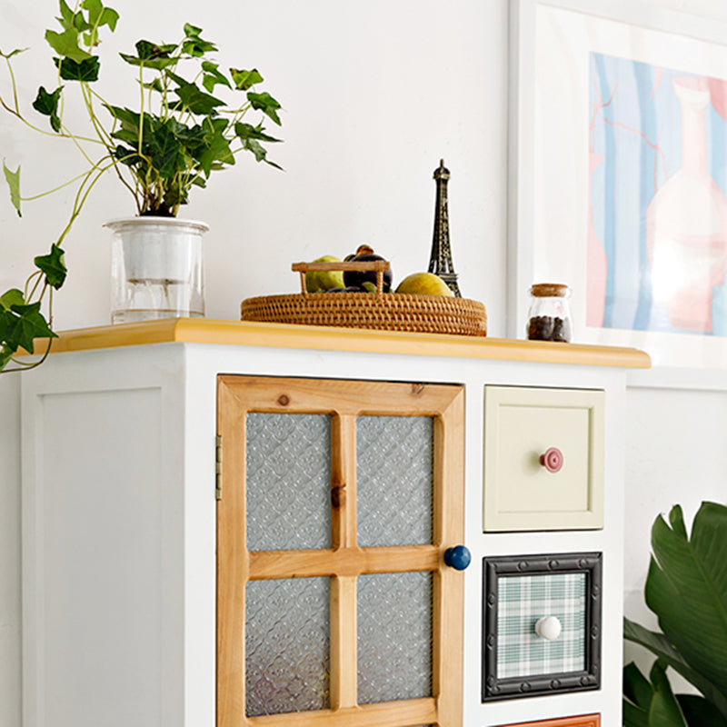 Coastal Storage Chest Dresser Solid Wood Dresser , 14.82-inch Width