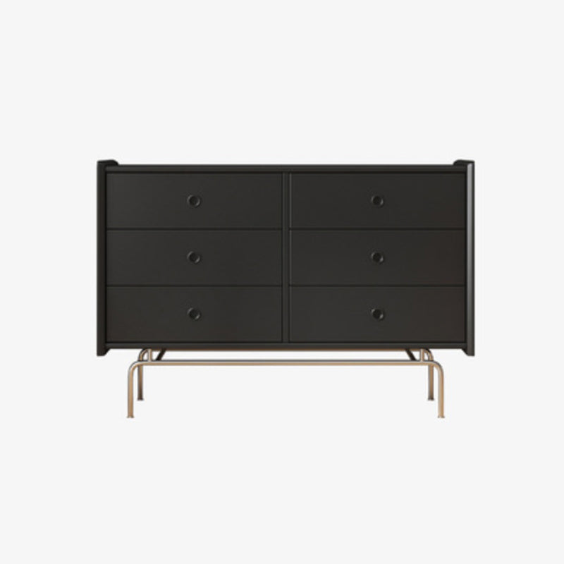 Ultra-Modern Horizontal Double Dresser Solid Wood Storage Chest Dresser for Bedroom