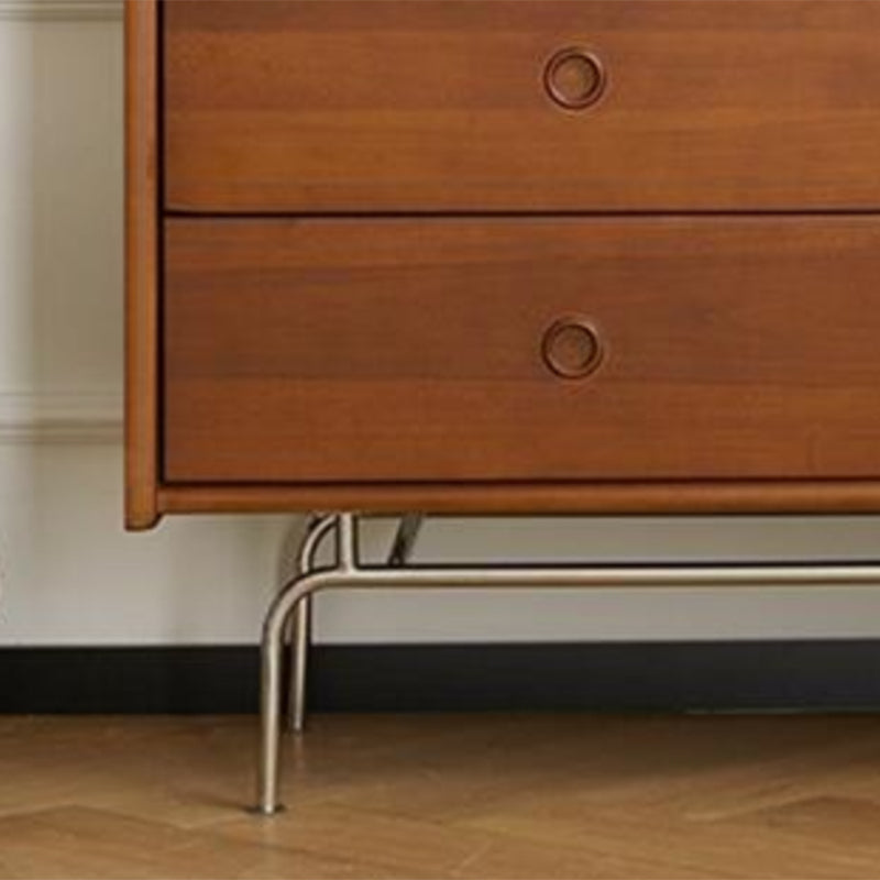 Ultra-Modern Horizontal Double Dresser Solid Wood Storage Chest Dresser for Bedroom