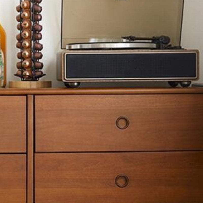 Ultra-Modern Horizontal Double Dresser Solid Wood Storage Chest Dresser for Bedroom